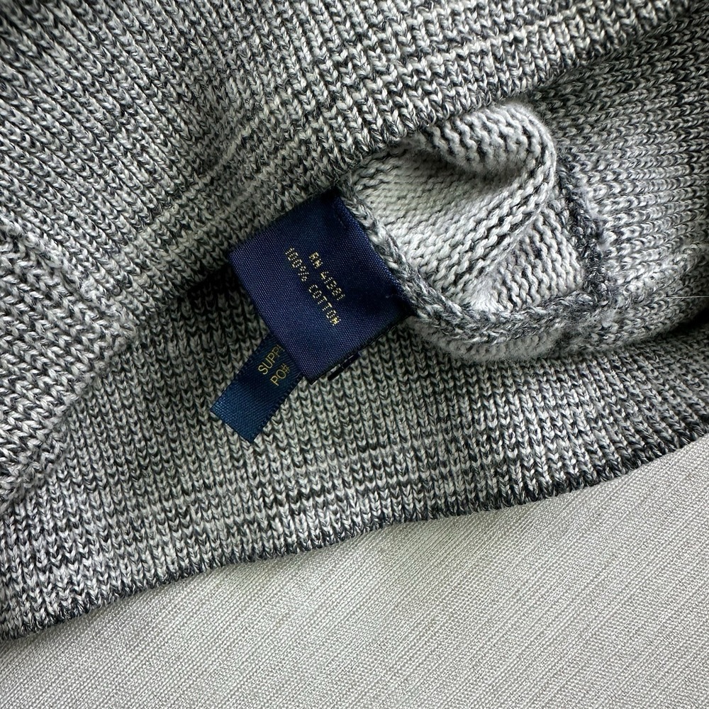 Polo Ralph Lauren Shawl Collar Knit Cardigan Sweater Men L Grey Rugby Preppy - Picture 10 of 10